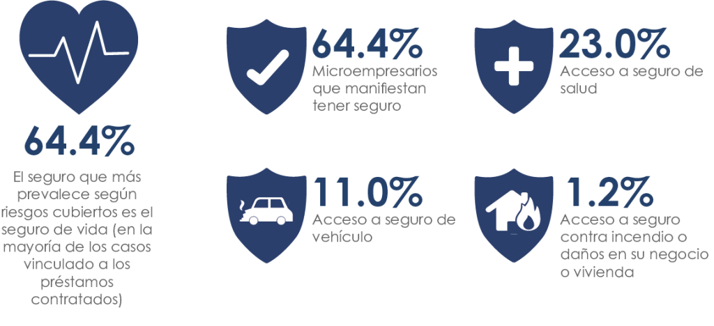 Infografía con porcentajes de empresarios que aseguran tener un seguro de algun tipo.