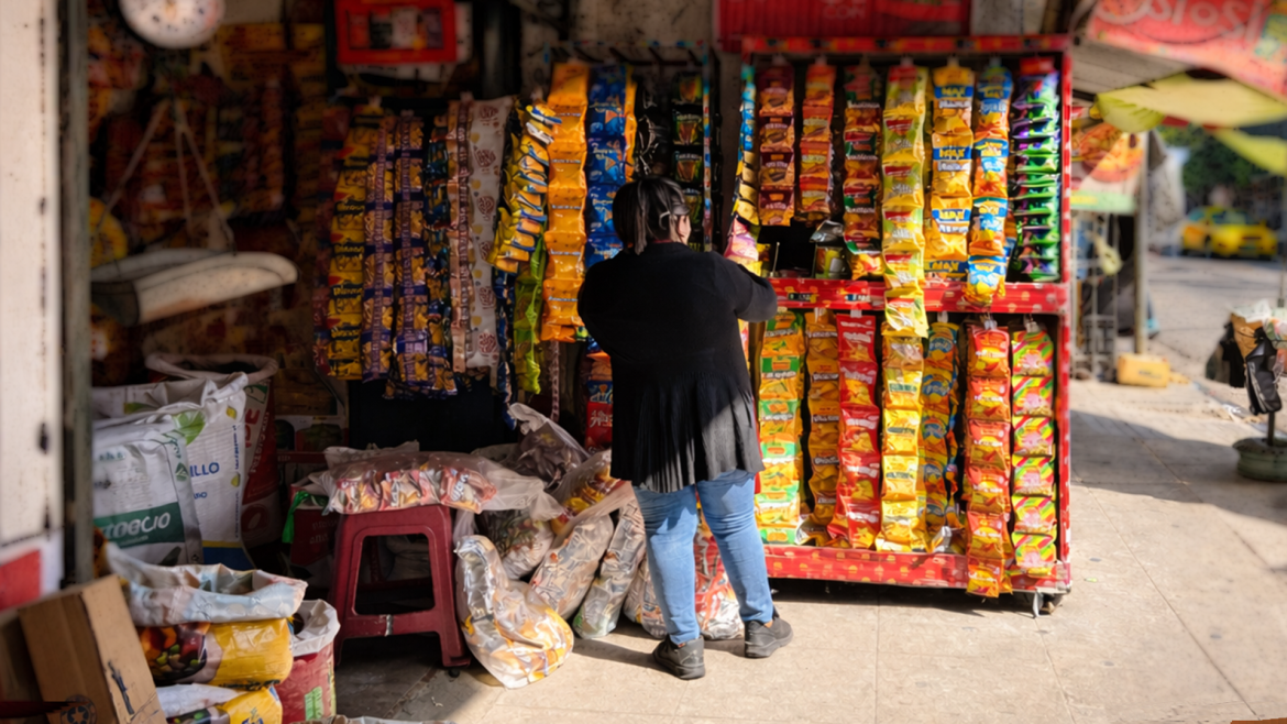 Comerciante atendiendo una tienda de barrio con productos de consumo masivo, ejemplo de los retos de crecimiento de las MYPE en 2026